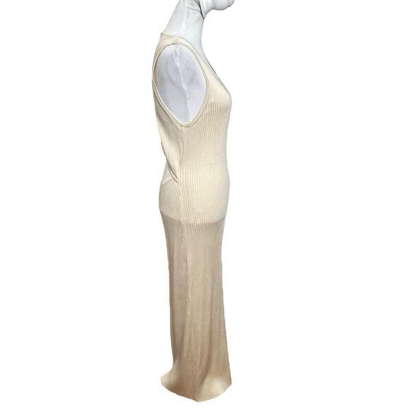 Significant Other Sofia Ribbed Maxi Sweater Dress Women’s Size 10 Cut Out Back - Picture 4 of 8